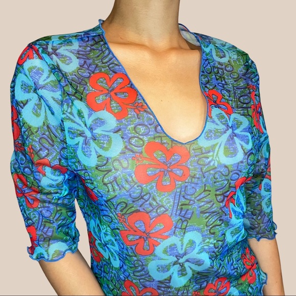 Vintage sheer floral top - Picture 3 of 4